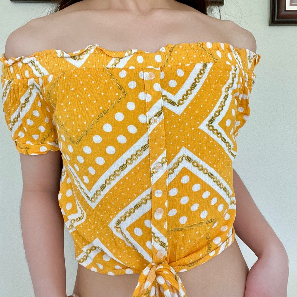Cotton On Aesthetic Beachcore Orange Tie Front Crop Top